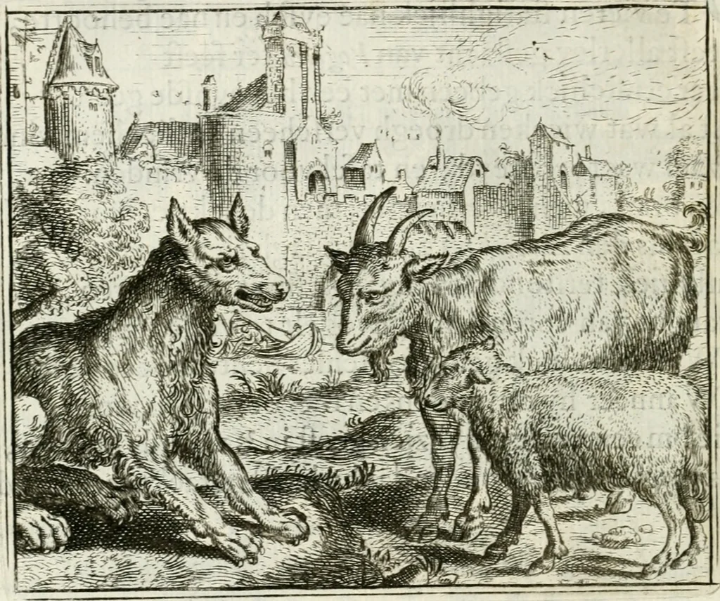 An illustration from Vorstelijcke warande der dieren : waer in de zeden-rijcke philosophie, poëtisch, morael, en historiael, vermakelijck en treffelijck wort voorgestelt : mit exempelen uyt de oude historien, in prose : ende uytleggingen, in rijm verklaert, 1682, leaf 125