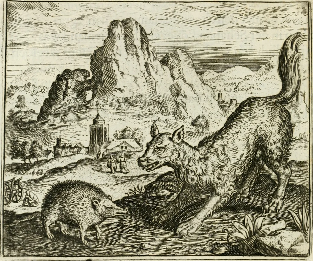 An illustration from Vorstelijcke warande der dieren : waer in de zeden-rijcke philosophie, poëtisch, morael, en historiael, vermakelijck en treffelijck wort voorgestelt : mit exempelen uyt de oude historien, in prose : ende uytleggingen, in rijm verklaert, 1682, leaf 133