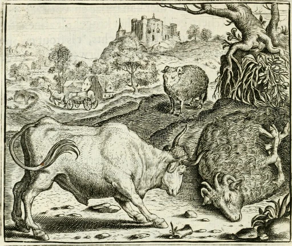 An illustration from Vorstelijcke warande der dieren : waer in de zeden-rijcke philosophie, poëtisch, morael, en historiael, vermakelijck en treffelijck wort voorgestelt : mit exempelen uyt de oude historien, in prose : ende uytleggingen, in rijm verklaert, 1682, leaf 139