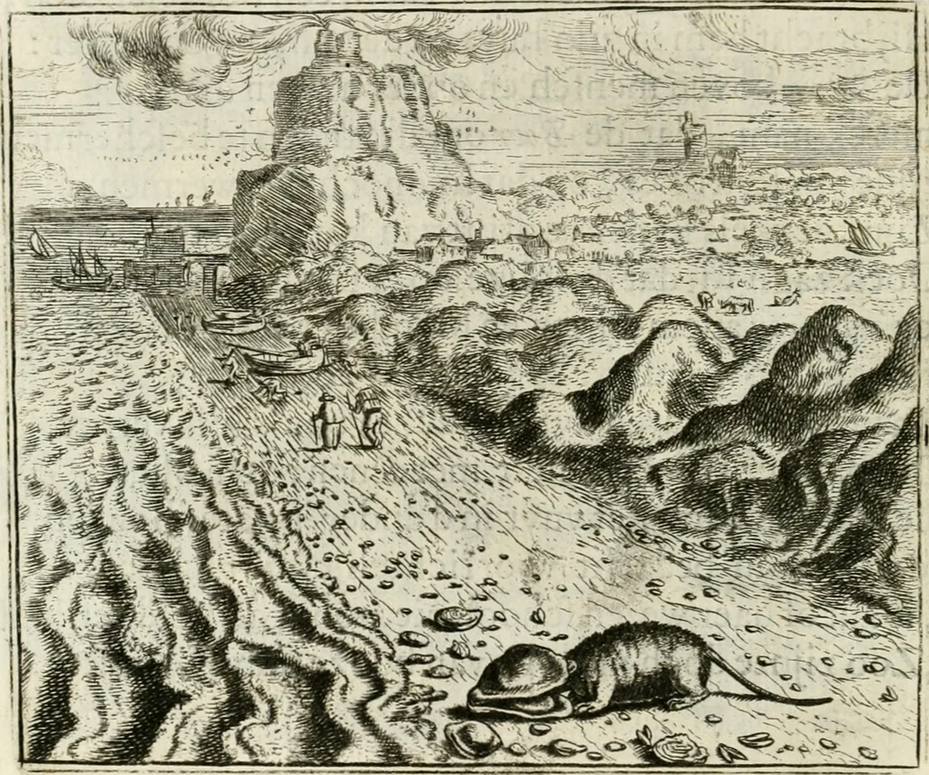 An illustration from Vorstelijcke warande der dieren : waer in de zeden-rijcke philosophie, poëtisch, morael, en historiael, vermakelijck en treffelijck wort voorgestelt : mit exempelen uyt de oude historien, in prose : ende uytleggingen, in rijm verklaert, 1682, leaf 149