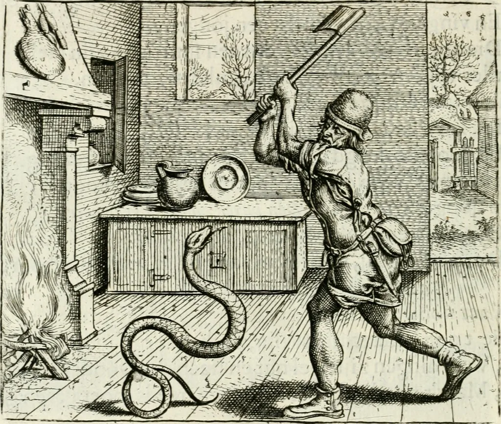 An illustration from Vorstelijcke warande der dieren : waer in de zeden-rijcke philosophie, poëtisch, morael, en historiael, vermakelijck en treffelijck wort voorgestelt : mit exempelen uyt de oude historien, in prose : ende uytleggingen, in rijm verklaert, 1682, leaf 157