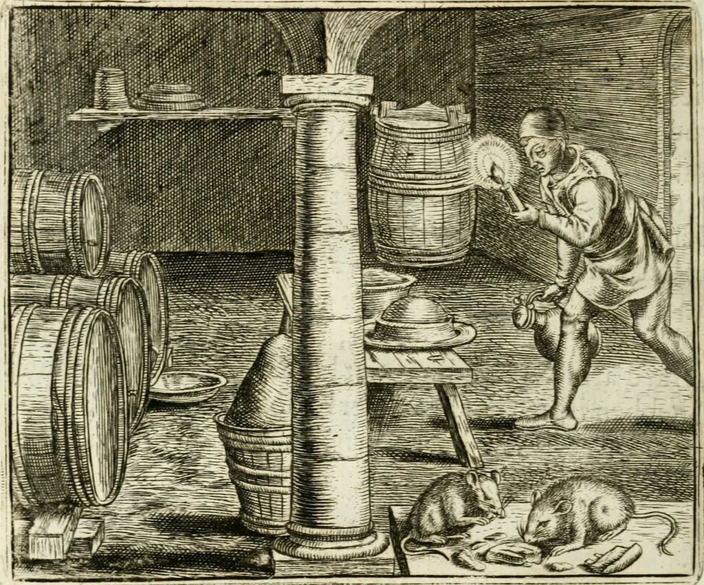 An illustration from Vorstelijcke warande der dieren : waer in de zeden-rijcke philosophie, poëtisch, morael, en historiael, vermakelijck en treffelijck wort voorgestelt : mit exempelen uyt de oude historien, in prose : ende uytleggingen, in rijm verklaert, 1682, leaf 213