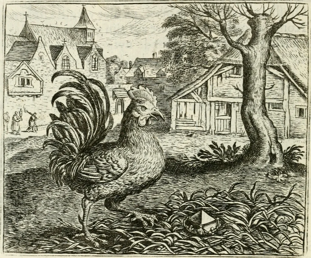 An illustration from Vorstelijcke warande der dieren : waer in de zeden-rijcke philosophie, poëtisch, morael, en historiael, vermakelijck en treffelijck wort voorgestelt : mit exempelen uyt de oude historien, in prose : ende uytleggingen, in rijm verklaert, 1682, leaf 239