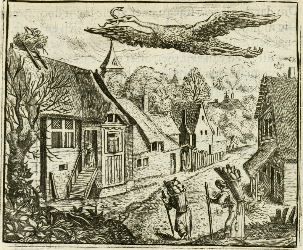 An illustration from Vorstelijcke warande der dieren : waer in de zeden-rijcke philosophie, poëtisch, morael, en historiael, vermakelijck en treffelijck wort voorgestelt : mit exempelen uyt de oude historien, in prose : ende uytleggingen, in rijm verklaert, 1682, leaf 261