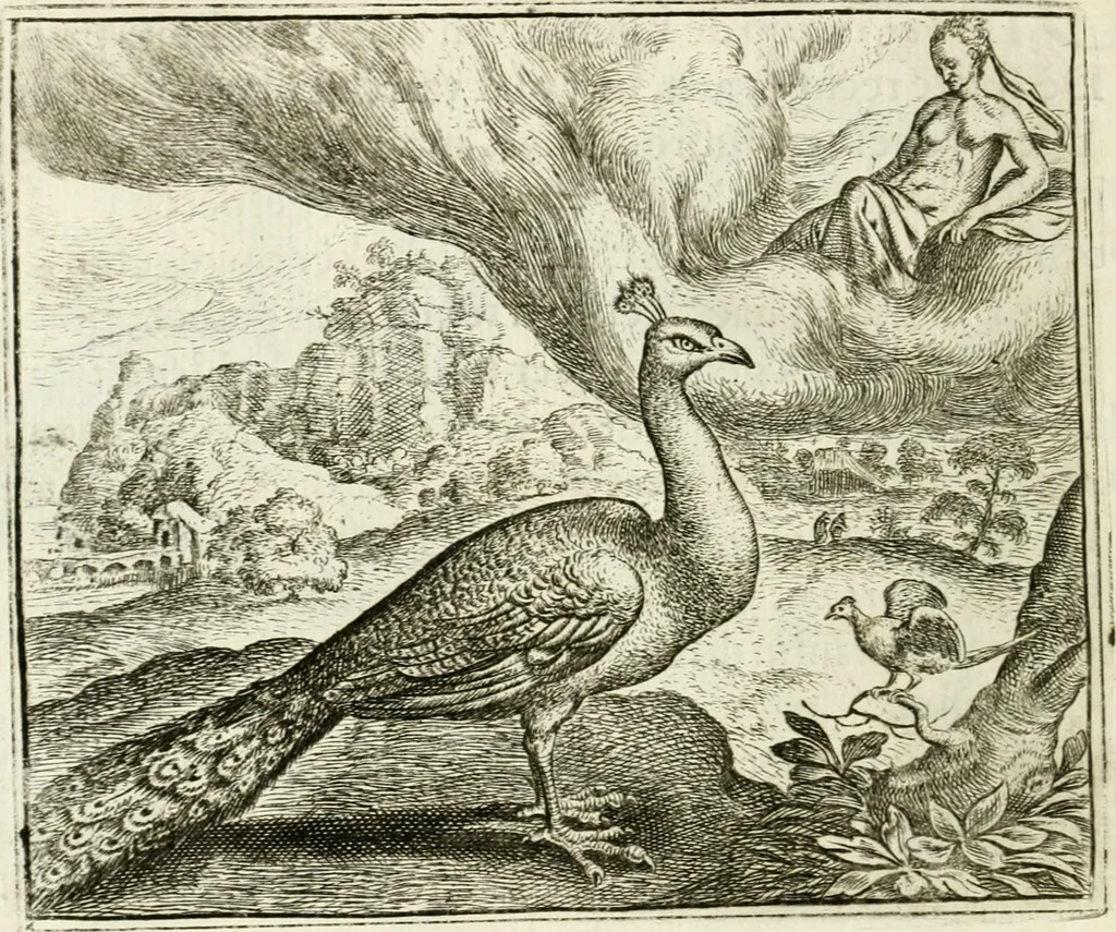 An illustration from Vorstelijcke warande der dieren : waer in de zeden-rijcke philosophie, poëtisch, morael, en historiael, vermakelijck en treffelijck wort voorgestelt : mit exempelen uyt de oude historien, in prose : ende uytleggingen, in rijm verklaert, 1682, leaf 29
