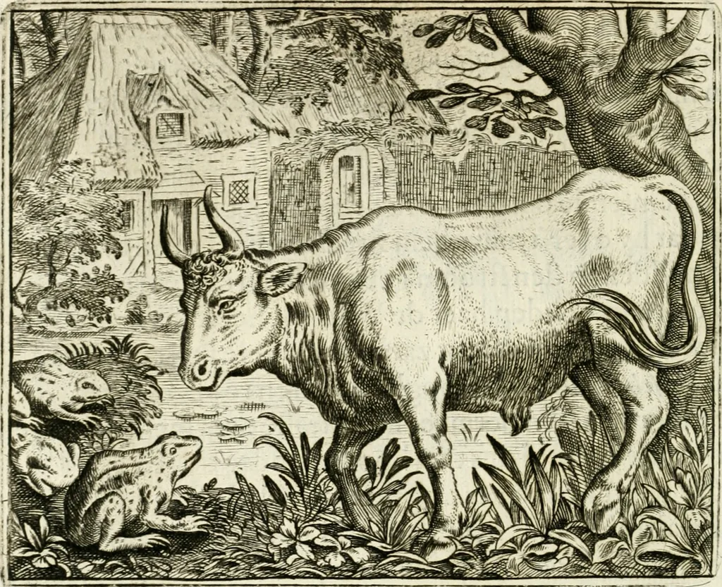 An illustration from Vorstelijcke warande der dieren : waer in de zeden-rijcke philosophie, poëtisch, morael, en historiael, vermakelijck en treffelijck wort voorgestelt : mit exempelen uyt de oude historien, in prose : ende uytleggingen, in rijm verklaert, 1682, leaf 79