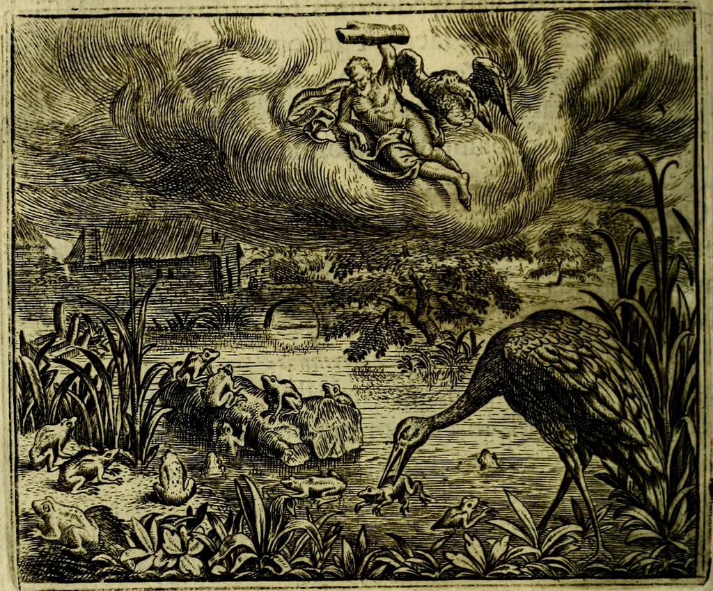 An illustration from Vorstelijcke warande der dieren : waer in de zeden-rijcke philosophie, poëtisch, morael, en historiael, vermakelijck en treffelijck wort voorgestelt : mit exempelen uyt de oude historien, in prose, 1682, leaf 107