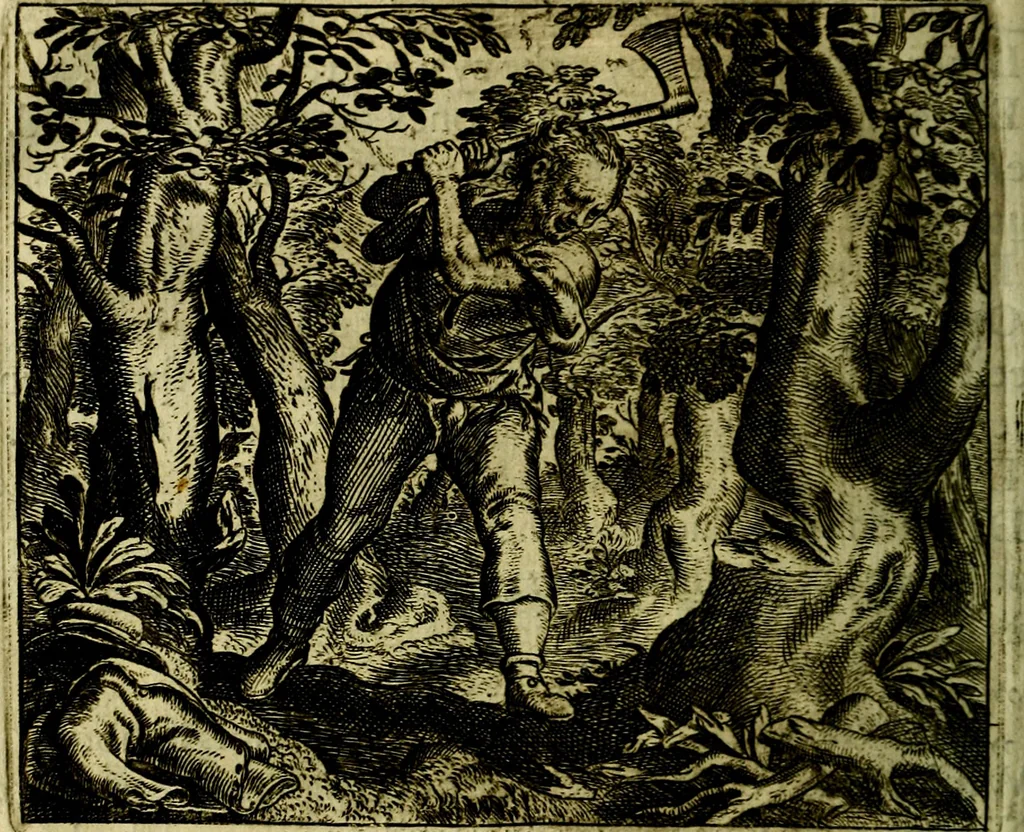 An illustration from Vorstelijcke warande der dieren : waer in de zeden-rijcke philosophie, poëtisch, morael, en historiael, vermakelijck en treffelijck wort voorgestelt : mit exempelen uyt de oude historien, in prose, 1682, leaf 111