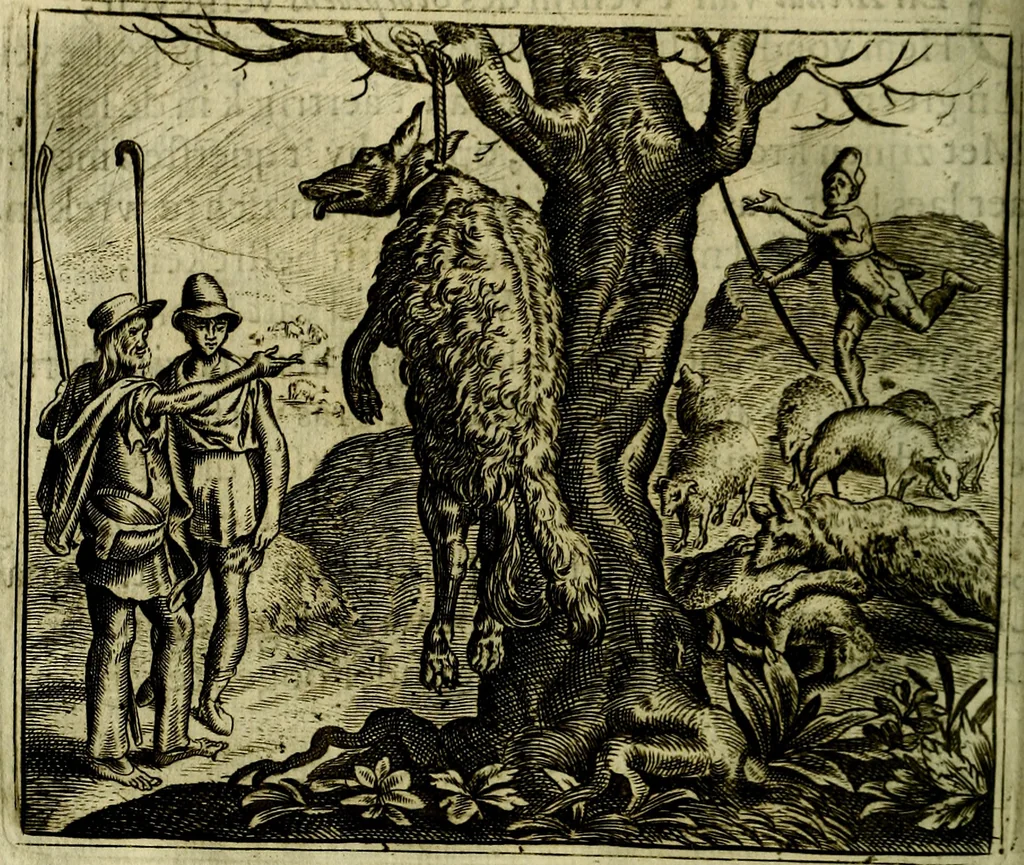 An illustration from Vorstelijcke warande der dieren : waer in de zeden-rijcke philosophie, poëtisch, morael, en historiael, vermakelijck en treffelijck wort voorgestelt : mit exempelen uyt de oude historien, in prose, 1682, leaf 135