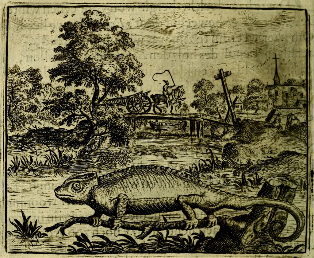 An illustration from Vorstelijcke warande der dieren : waer in de zeden-rijcke philosophie, poëtisch, morael, en historiael, vermakelijck en treffelijck wort voorgestelt : mit exempelen uyt de oude historien, in prose, 1682, leaf 141