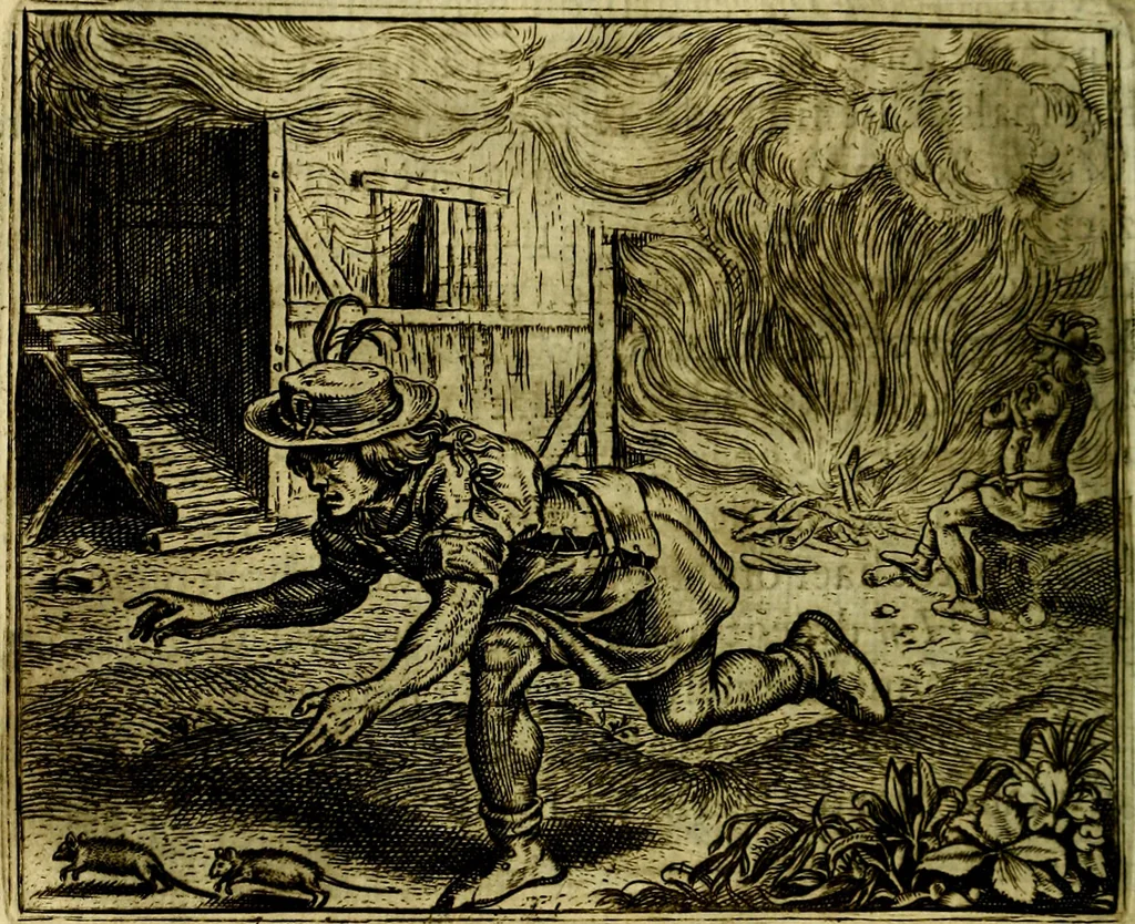 An illustration from Vorstelijcke warande der dieren : waer in de zeden-rijcke philosophie, poëtisch, morael, en historiael, vermakelijck en treffelijck wort voorgestelt : mit exempelen uyt de oude historien, in prose, 1682, leaf 147