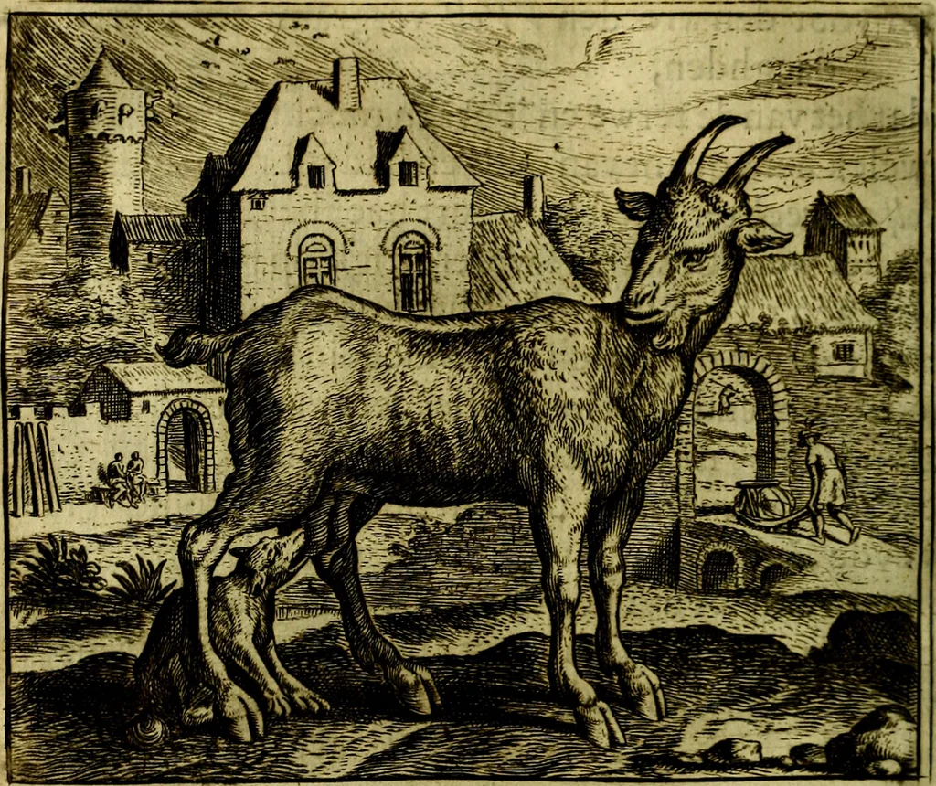 An illustration from Vorstelijcke warande der dieren : waer in de zeden-rijcke philosophie, poëtisch, morael, en historiael, vermakelijck en treffelijck wort voorgestelt : mit exempelen uyt de oude historien, in prose, 1682, leaf 183