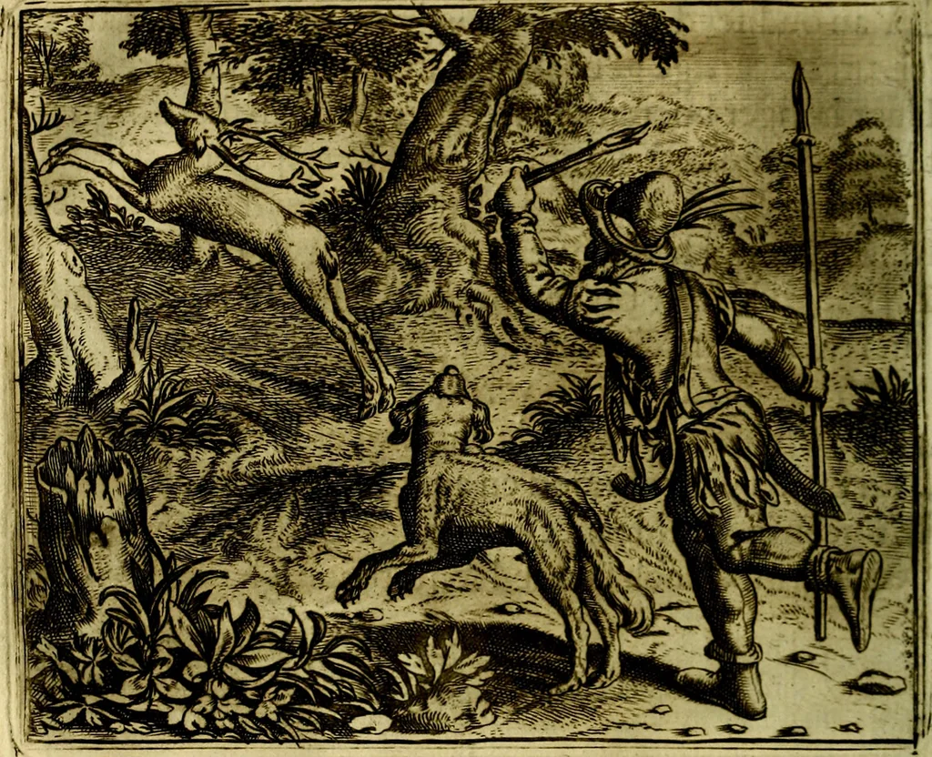An illustration from Vorstelijcke warande der dieren : waer in de zeden-rijcke philosophie, poëtisch, morael, en historiael, vermakelijck en treffelijck wort voorgestelt : mit exempelen uyt de oude historien, in prose, 1682, leaf 189