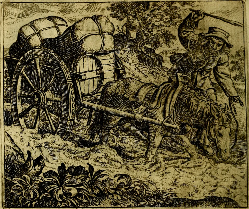 An illustration from Vorstelijcke warande der dieren : waer in de zeden-rijcke philosophie, poëtisch, morael, en historiael, vermakelijck en treffelijck wort voorgestelt : mit exempelen uyt de oude historien, in prose, 1682, leaf 19