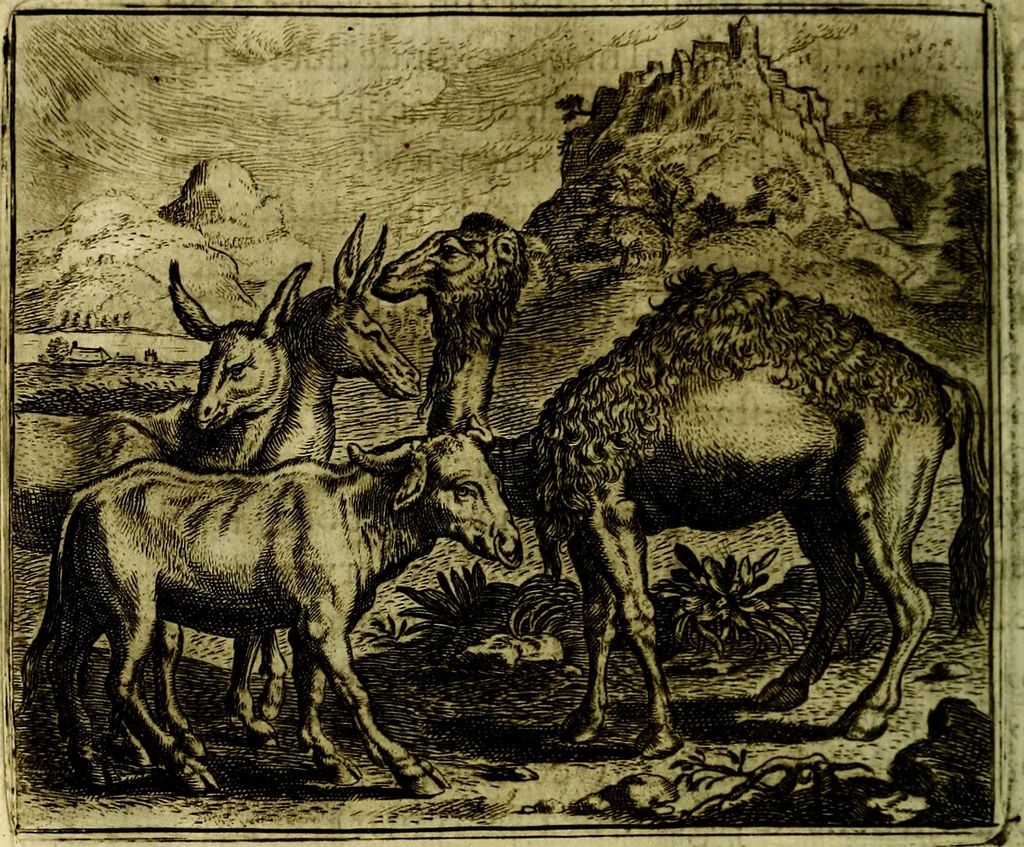 An illustration from Vorstelijcke warande der dieren : waer in de zeden-rijcke philosophie, poëtisch, morael, en historiael, vermakelijck en treffelijck wort voorgestelt : mit exempelen uyt de oude historien, in prose, 1682, leaf 193