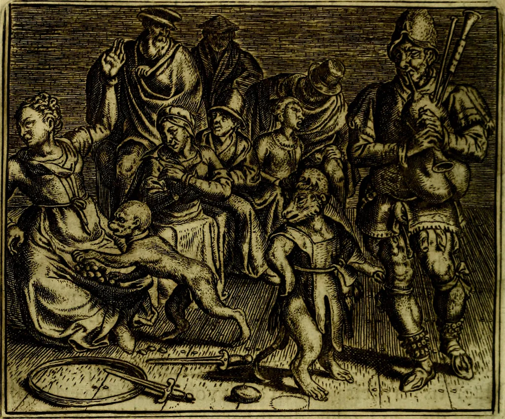 An illustration from Vorstelijcke warande der dieren : waer in de zeden-rijcke philosophie, poëtisch, morael, en historiael, vermakelijck en treffelijck wort voorgestelt : mit exempelen uyt de oude historien, in prose, 1682, leaf 195
