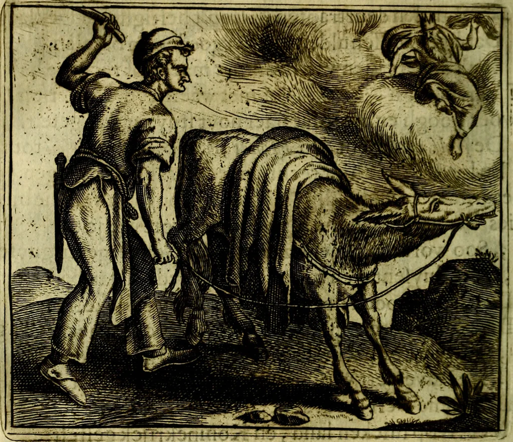 An illustration from Vorstelijcke warande der dieren : waer in de zeden-rijcke philosophie, poëtisch, morael, en historiael, vermakelijck en treffelijck wort voorgestelt : mit exempelen uyt de oude historien, in prose, 1682, leaf 227