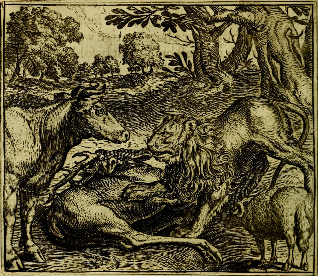 An illustration from Vorstelijcke warande der dieren : waer in de zeden-rijcke philosophie, poëtisch, morael, en historiael, vermakelijck en treffelijck wort voorgestelt : mit exempelen uyt de oude historien, in prose, 1682, leaf 235