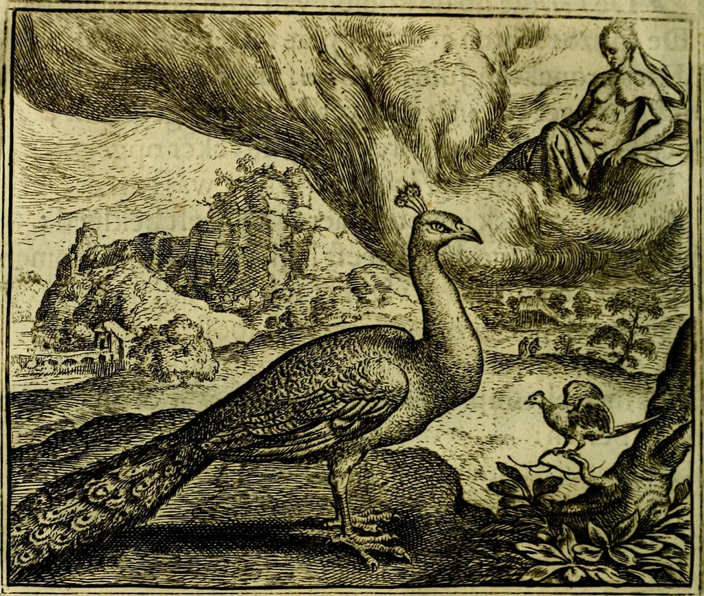 An illustration from Vorstelijcke warande der dieren : waer in de zeden-rijcke philosophie, poëtisch, morael, en historiael, vermakelijck en treffelijck wort voorgestelt : mit exempelen uyt de oude historien, in prose, 1682, leaf 33