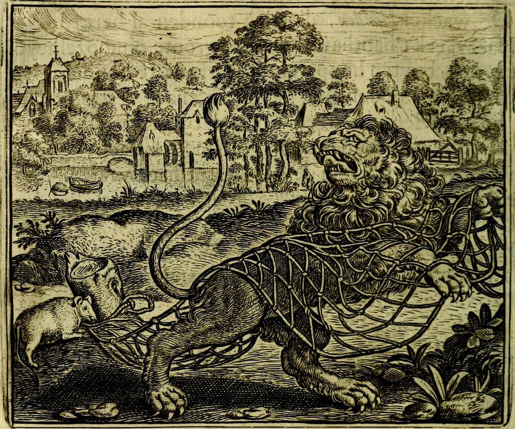 An illustration from Vorstelijcke warande der dieren : waer in de zeden-rijcke philosophie, poëtisch, morael, en historiael, vermakelijck en treffelijck wort voorgestelt : mit exempelen uyt de oude historien, in prose, 1682, leaf 37
