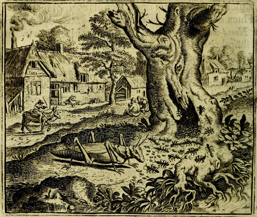 An illustration from Vorstelijcke warande der dieren : waer in de zeden-rijcke philosophie, poëtisch, morael, en historiael, vermakelijck en treffelijck wort voorgestelt : mit exempelen uyt de oude historien, in prose, 1682, leaf 41