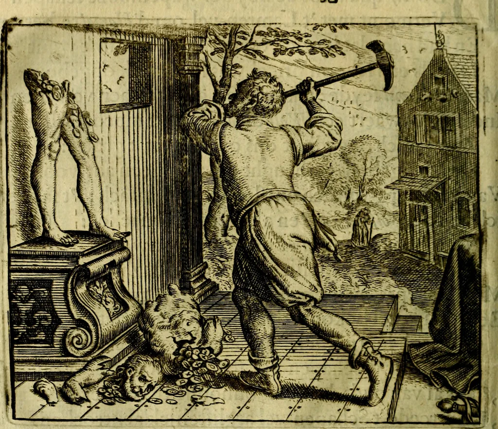 An illustration from Vorstelijcke warande der dieren : waer in de zeden-rijcke philosophie, poëtisch, morael, en historiael, vermakelijck en treffelijck wort voorgestelt : mit exempelen uyt de oude historien, in prose, 1682, leaf 55