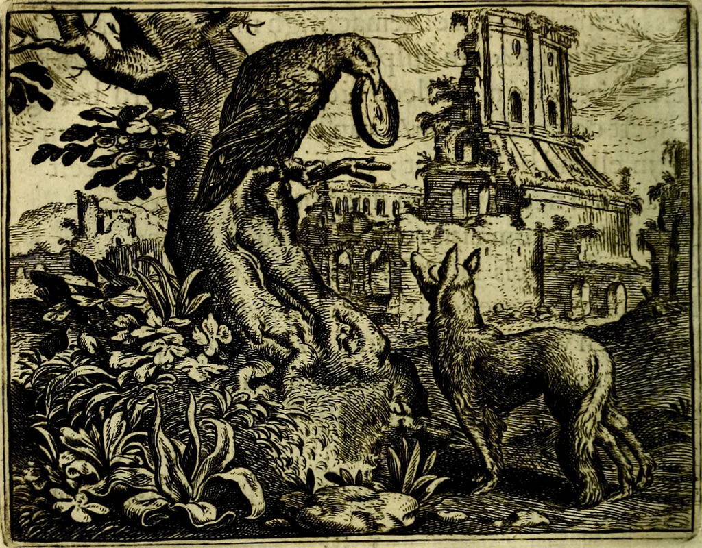 An illustration from Vorstelijcke warande der dieren : waer in de zeden-rijcke philosophie, poëtisch, morael, en historiael, vermakelijck en treffelijck wort voorgestelt : mit exempelen uyt de oude historien, in prose, 1682, leaf 79