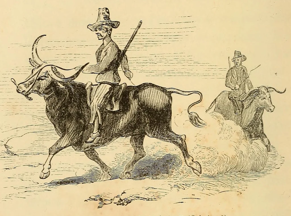 An illustration from Voyage dans le Sud-ouest de l'Afrique; ou, Récits d'explorations faites en 1861 et 1862 depuis la baie Valsich jusqu'aux chutes Victoria, 1880, leaf 50