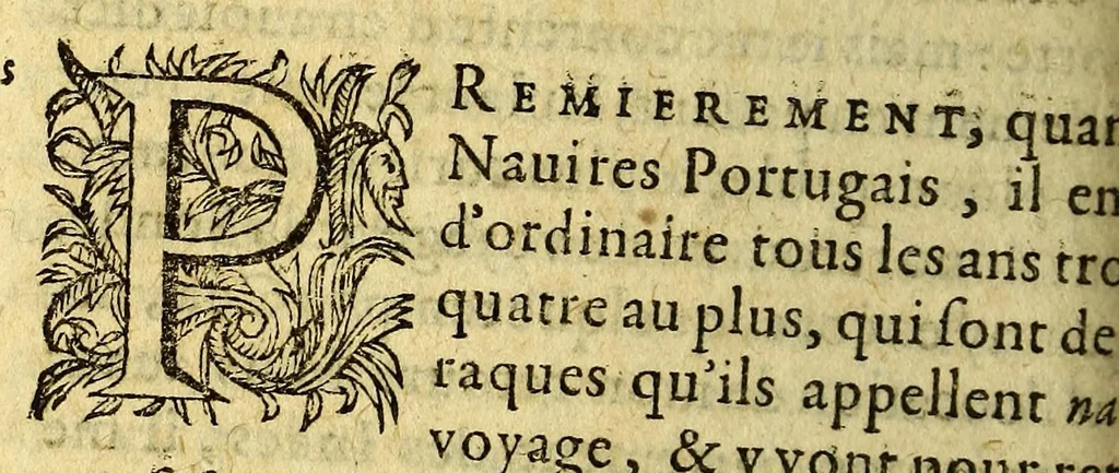 An illustration from Voyage de François Pyrard, de Laual. : Contenant sa navigation aux Indes orientales, Maldiues, Moluques, Bresil: les diuers accidens, aduentures & dangers qui luy sont arriuez en ce voyage, tant en allant & retourant, que pendant son sejour de dix ans en ce païs là. Avec la description des pays, moeurs, loix, façons de faire, police & gouuernement; du trafic & commerce qui s'y fait; des animaux, arbres, fruicts, & autres singularitez. Divisé en deux parties, 1619, leaf 732