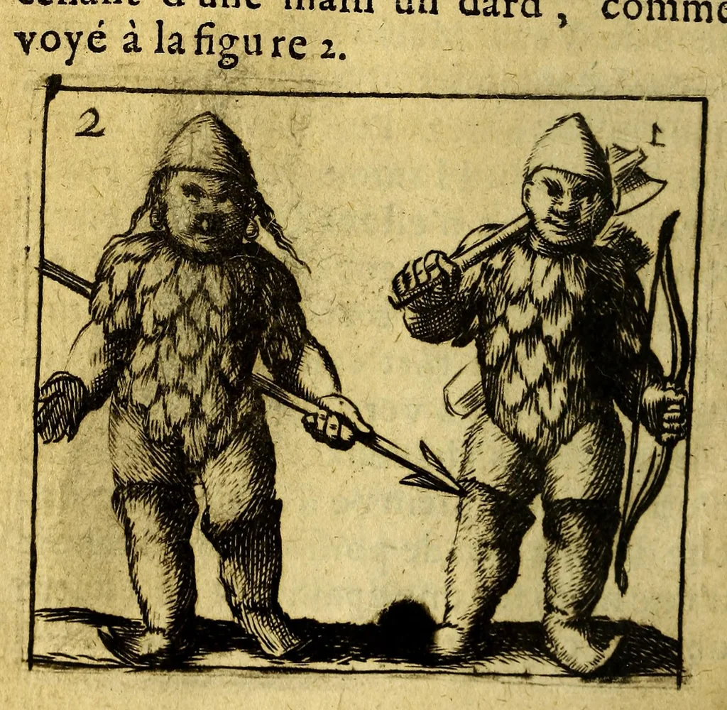 An illustration from Voyage des pais septentrionaux : Dans lequel se void [sic] les moeurs, maniere de vivre, & superstitions des Norweguiens, Lappons, Kiloppes, Borandiens, Syberiens, Samojedes, Zembliens, & Islandois, enrichi de plusieurs figures., 1671, leaf 176
