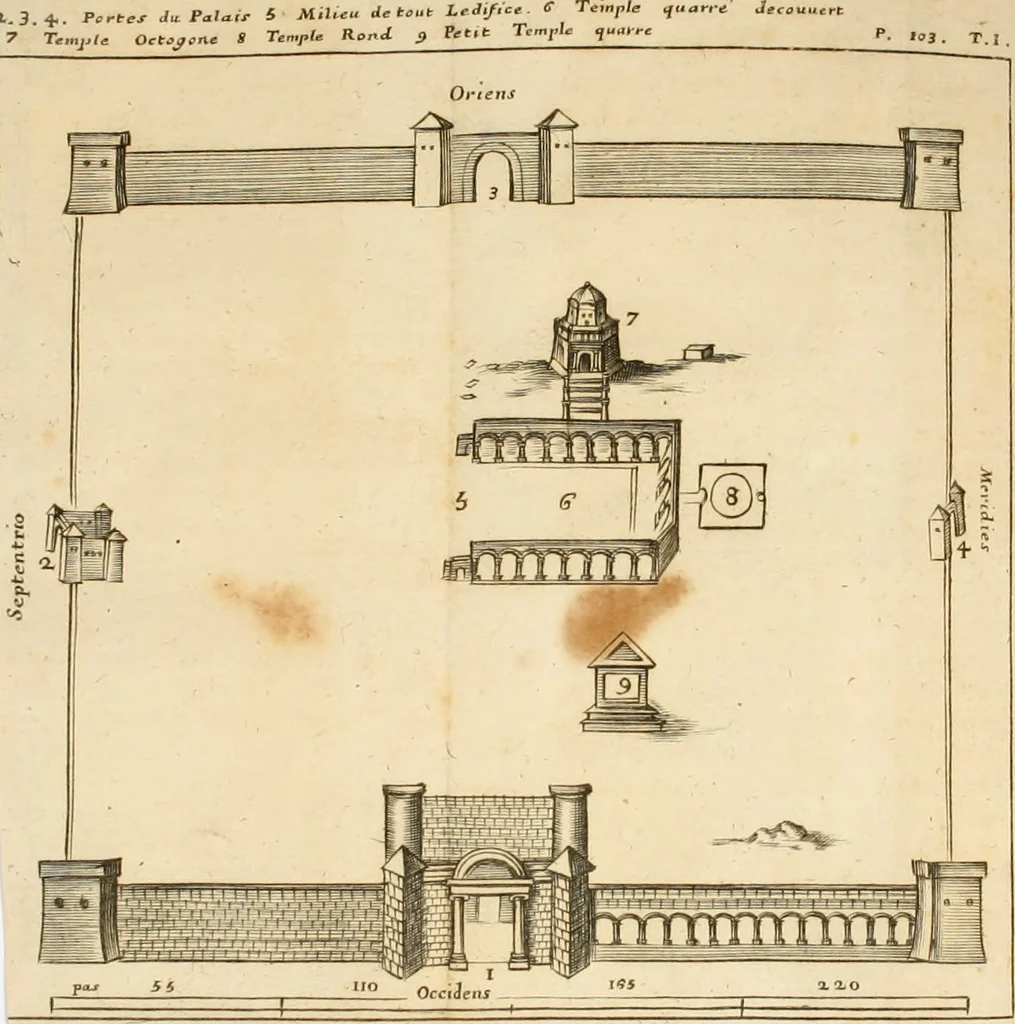 An illustration from Voyage d'Italie, de Dalmatie, de Grece, et du Levant : fait és années 1675 & 1676, 1678, leaf 140