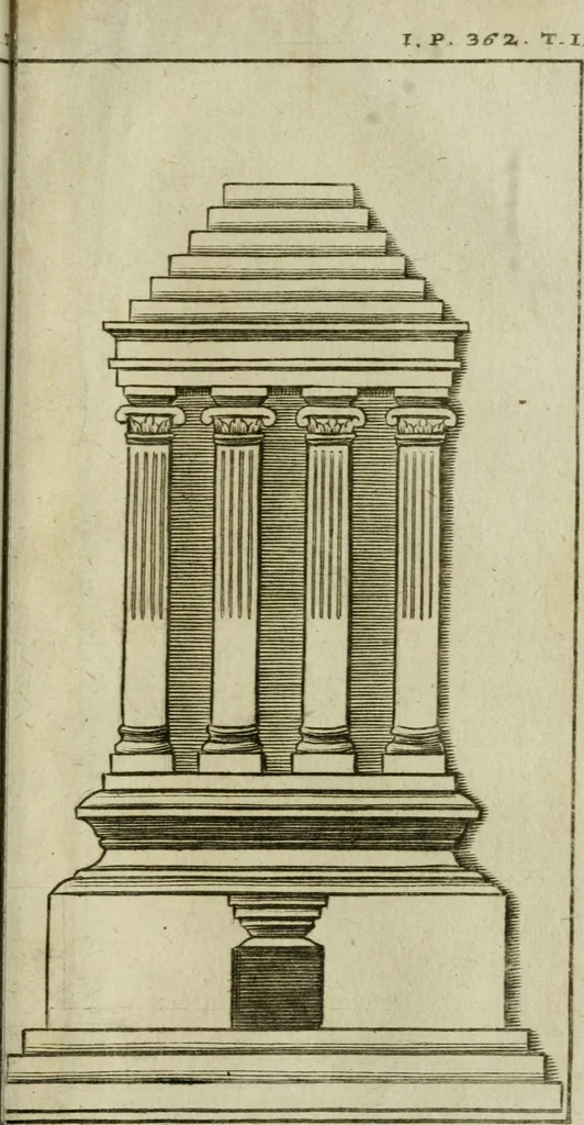 An illustration from Voyage d'Italie, de Dalmatie, de Grece, et du Levant : fait és années 1675 & 1676, 1678, leaf 412