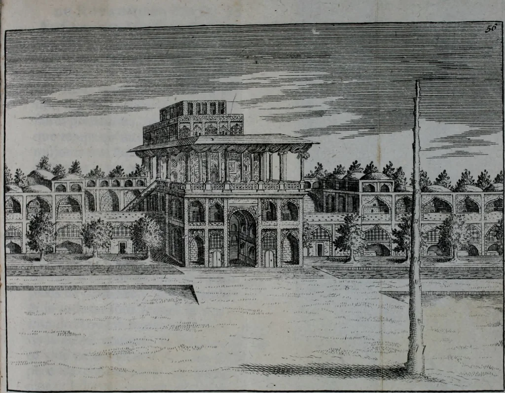 An illustration from Voyage, ou relation de l'etat present du royaume de Perse. Avec une dissertation curieuse sur les moeurs, religion & gouvernement de cet etat. Enrichi de figures, 1695, leaf 76