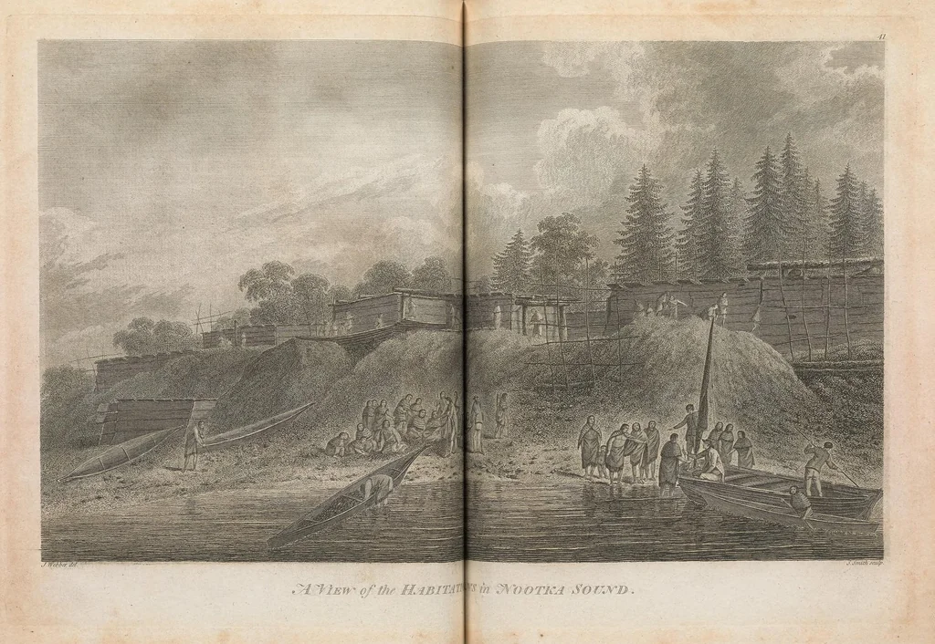 An illustration from A voyage to the Pacific Ocean : undertaken, by the command of His Majesty, for making discoveries in the northern hemisphere : performed under the direction of Captains Cook, Clerke, and Gore, in His Majesty's ships the Resolution and Discovery; in the years 1776, 1777, 1778, 1779, and 1780 : in three volumes, 1785, leaf 387