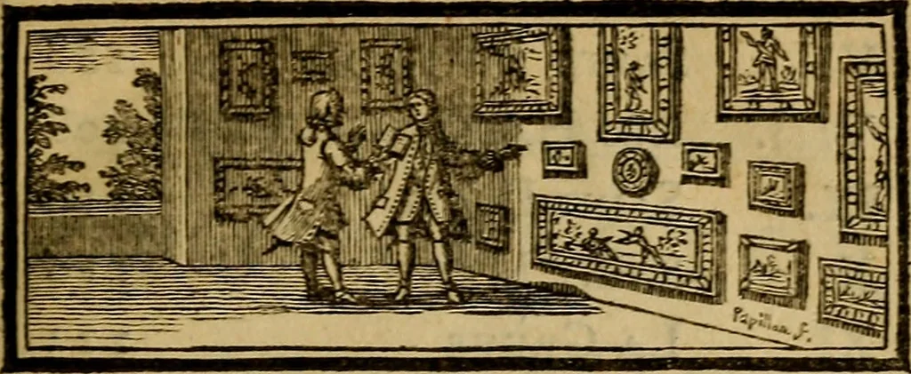 An illustration from Voyage pittoresque de Paris, ou, Indication de tout ce qu'il y a de plus beau dans cette grande ville en peinture, sculpture, & architecture, 1757, leaf 16