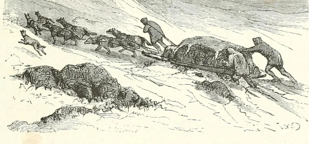 An illustration from Voyages et aventures du capitaine Hatteras : les Anglais au pôle nord -- Le désert de glace, 1867, leaf 227