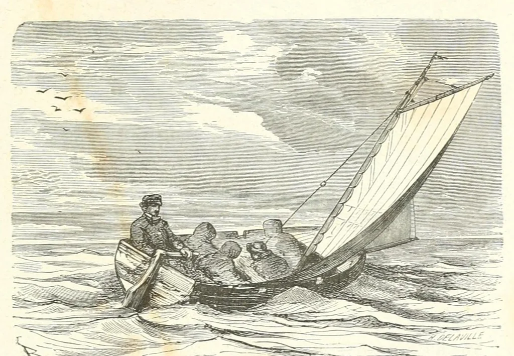 An illustration from Voyages et aventures du capitaine Hatteras : les Anglais au pôle nord -- Le désert de glace, 1867, leaf 427