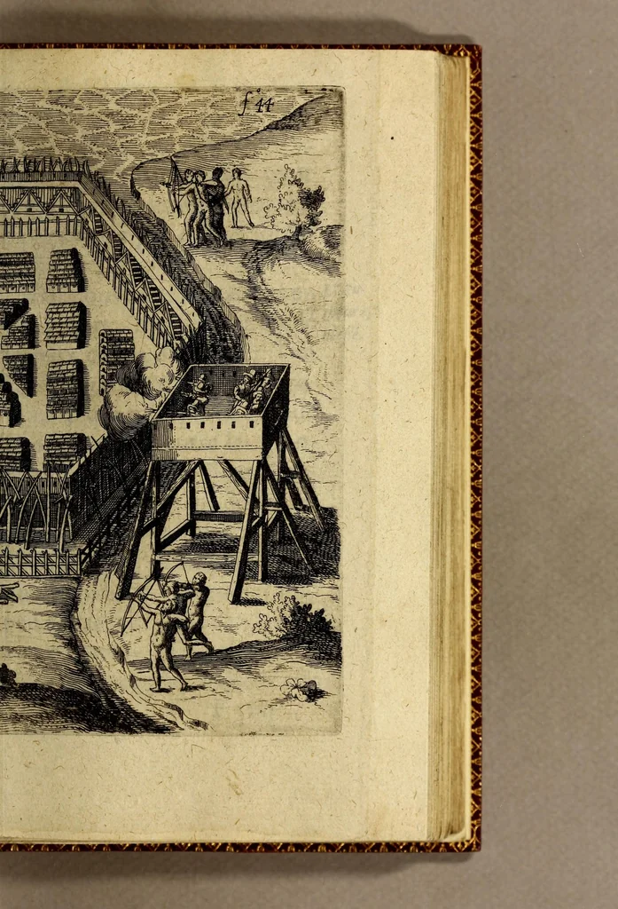 An illustration from Voyages et descouuertures faites en la Nouuelle France, depuis l'année 1615. iusques à la fin de l'année 1618., 1619, leaf 113