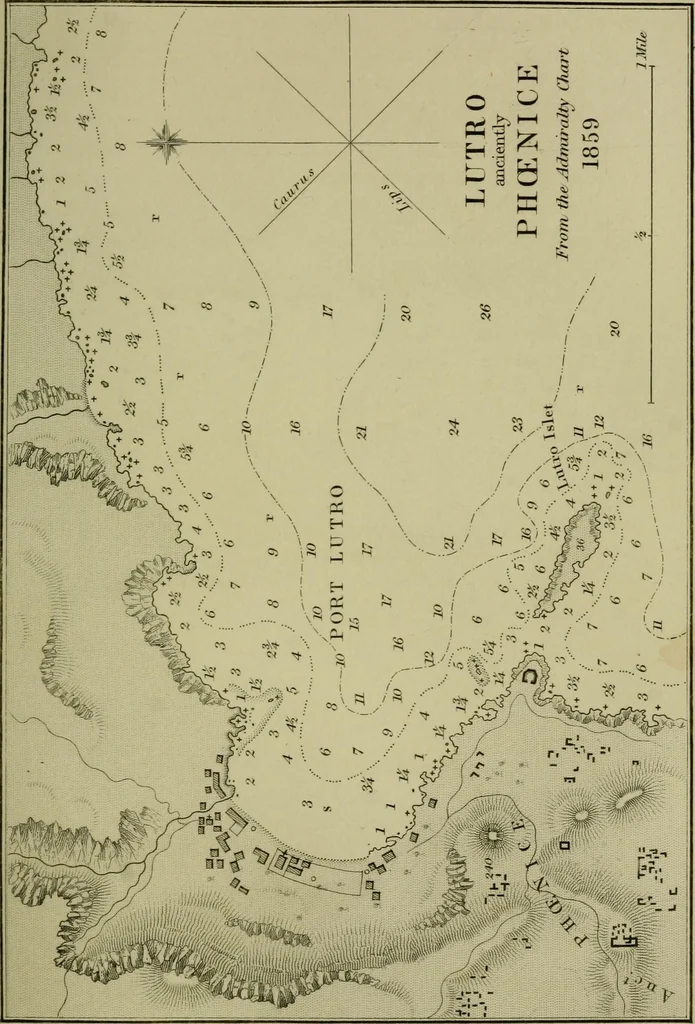 An illustration from The voyage and shipwreck of St. Paul, with dissertations on the life and writings of St. Luke, and the ships and navigation of the ancients, 1880, leaf 148