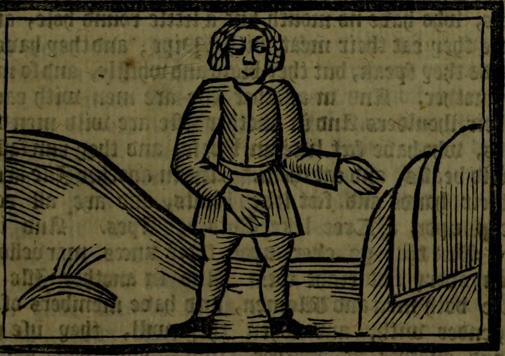 An illustration from The voyages & travels of Sir John Mandevile, Knight, wherein is set down the way to the Holy Land, and to Hierusalem, as also to the lands of the great Caan, and of Prestor John, to Inde, and divers other countries, together with many and strange marvels therein, 1684, leaf 106