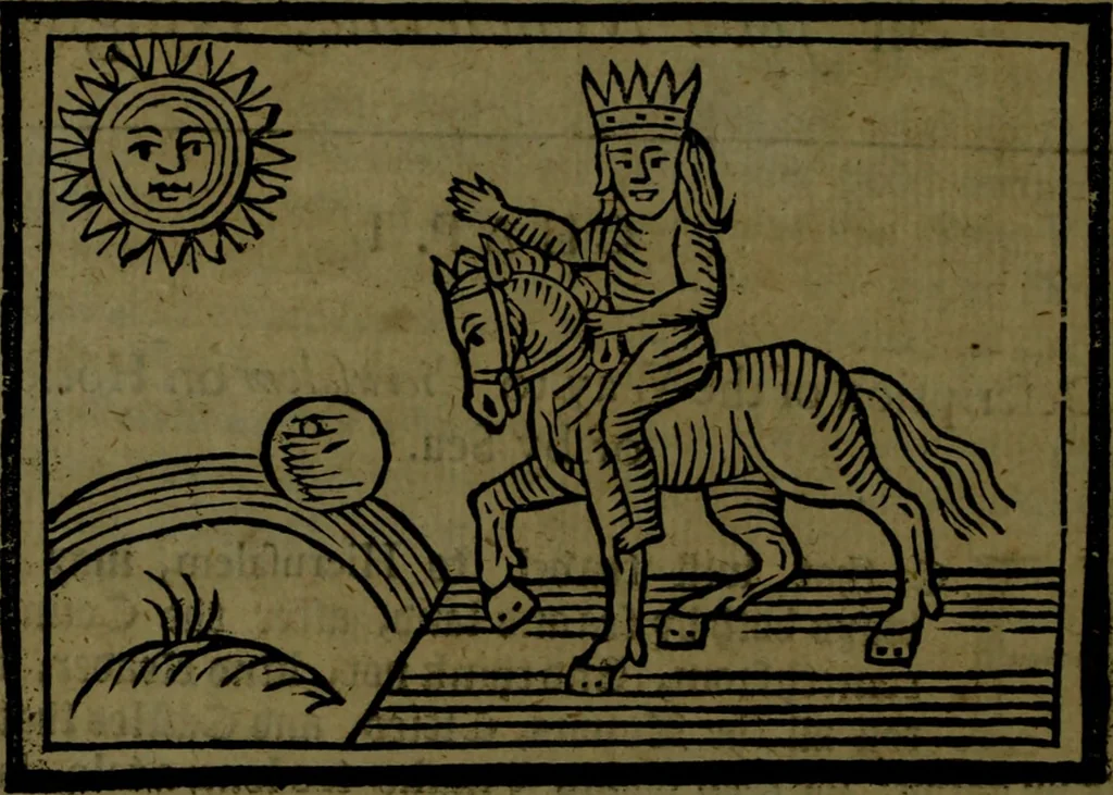 An illustration from The voyages & travels of Sir John Mandevile, Knight, wherein is set down the way to the Holy Land, and to Hierusalem, as also to the lands of the great Caan, and of Prestor John, to Inde, and divers other countries, together with many and strange marvels therein, 1684, leaf 13