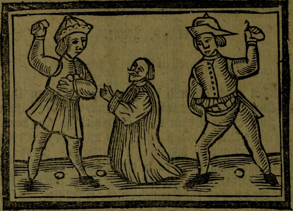 An illustration from The voyages & travels of Sir John Mandevile, Knight, wherein is set down the way to the Holy Land, and to Hierusalem, as also to the lands of the great Caan, and of Prestor John, to Inde, and divers other countries, together with many and strange marvels therein, 1684, leaf 43
