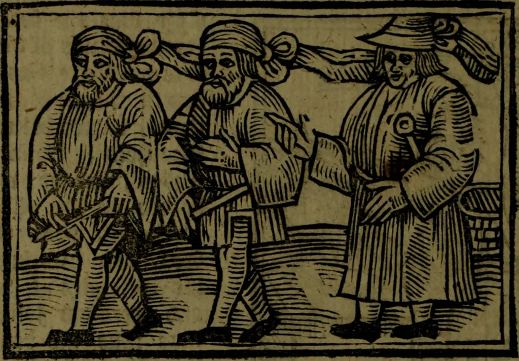 An illustration from The voyages & travels of Sir John Mandevile, Knight, wherein is set down the way to the Holy Land, and to Hierusalem, as also to the lands of the great Caan, and of Prestor John, to Inde, and divers other countries, together with many and strange marvels therein, 1684, leaf 59