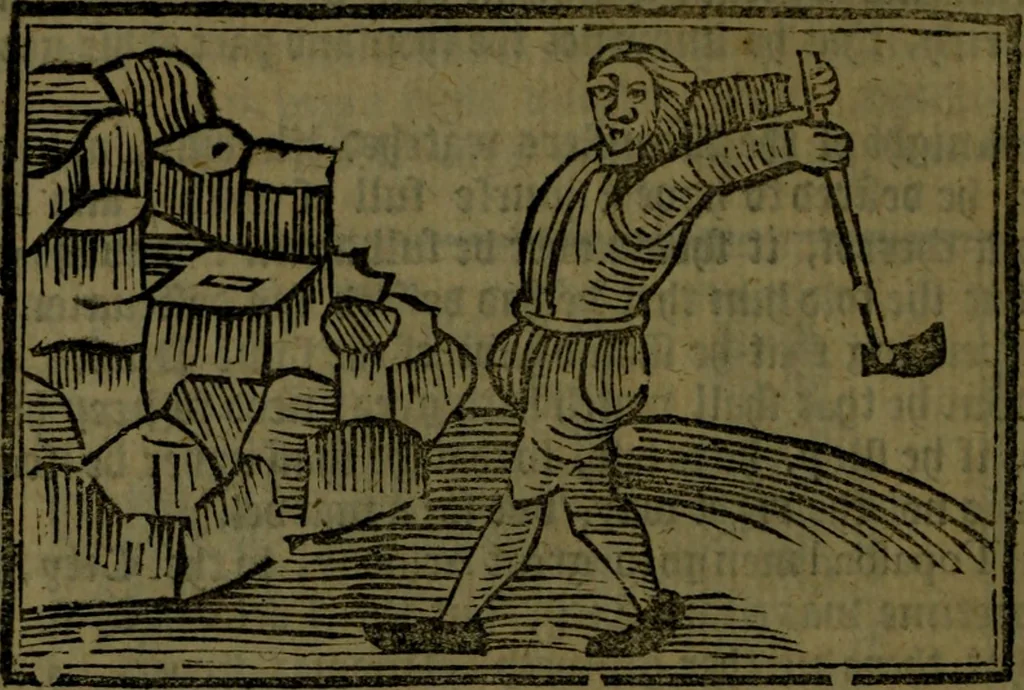 An illustration from The voyages & travels of Sir John Mandevile, Knight, wherein is set down the way to the Holy Land, and to Hierusalem, as also to the lands of the great Caan, and of Prestor John, to Inde, and divers other countries, together with many and strange marvels therein, 1684, leaf 81