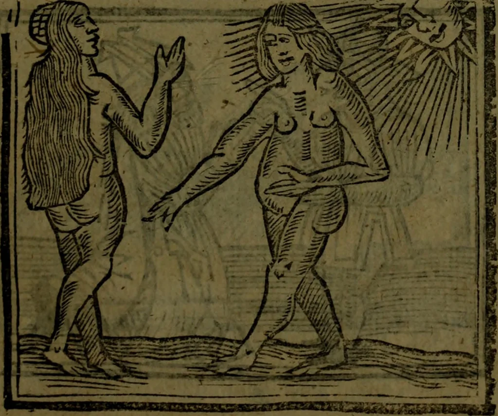 An illustration from The voyages & travels of Sir John Mandevile, Knight, wherein is set down the way to the Holy Land, and to Hierusalem, as also to the lands of the great Caan, and of Prestor John, to Inde, and divers other countries, together with many and strange marvels therein, 1684, leaf 88