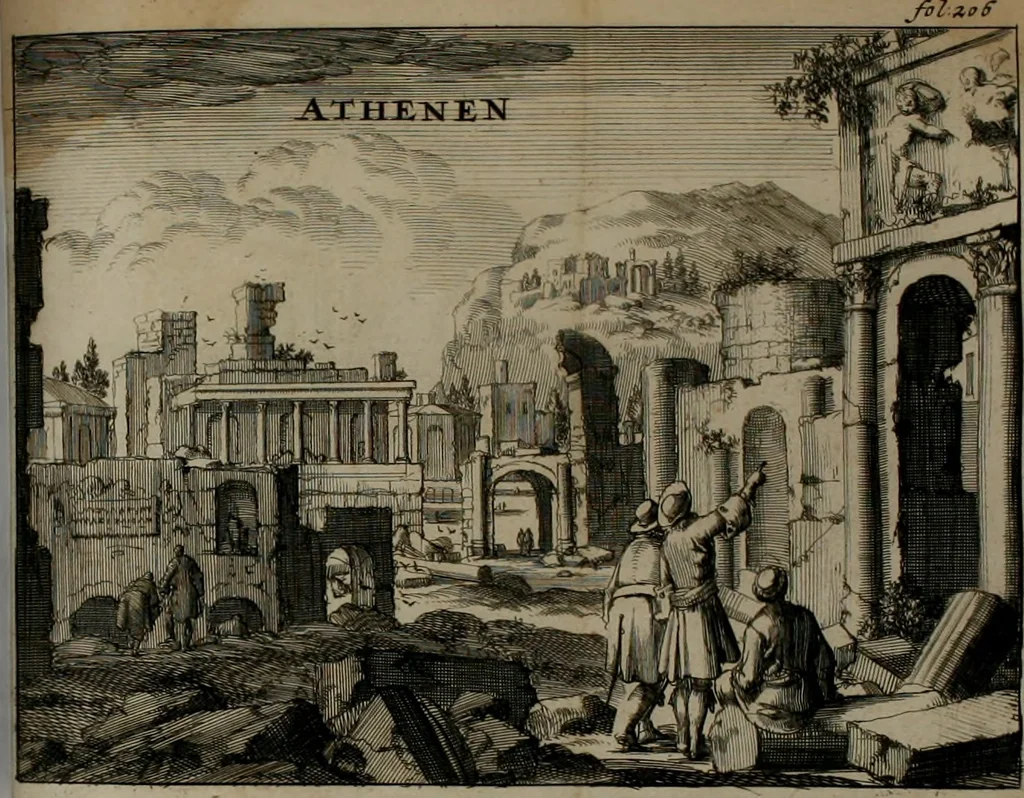 An illustration from Voyagie door Italien, Dalmatien, Grieckenland, en de Levant. Gedaan in de jaren 1675 en 1676, 1689, leaf 230