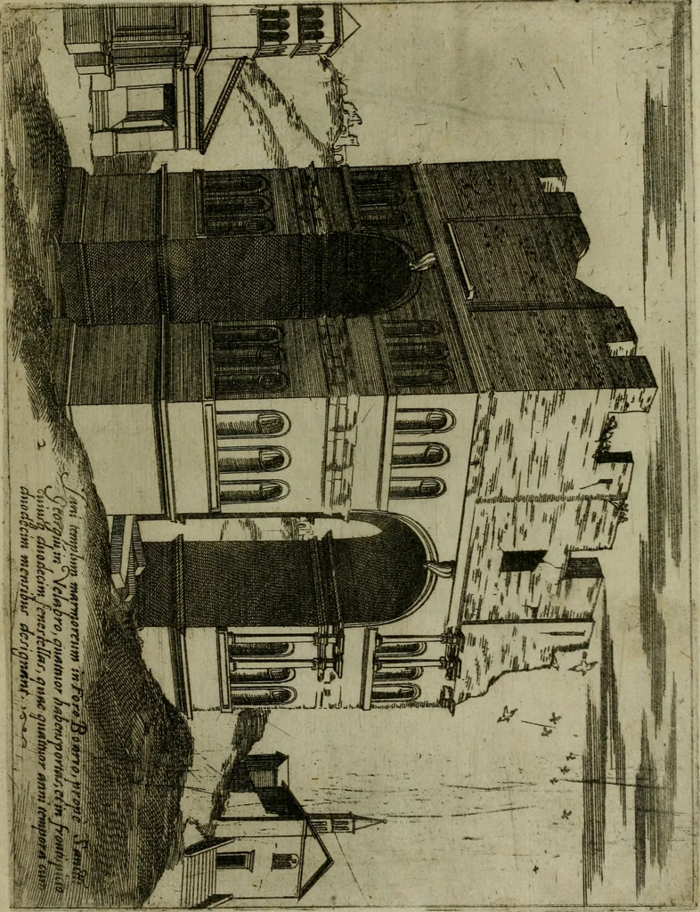 An illustration from Vrbis Romae aedificiorvm illvstrivmqvae svpersvnt reliqviae, 1569, leaf 10
