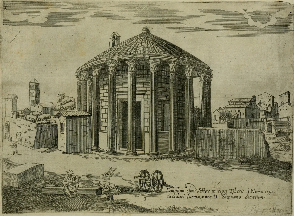 An illustration from Vrbis Romae aedificiorvm illvstrivmqvae svpersvnt reliqviae, 1569, leaf 12