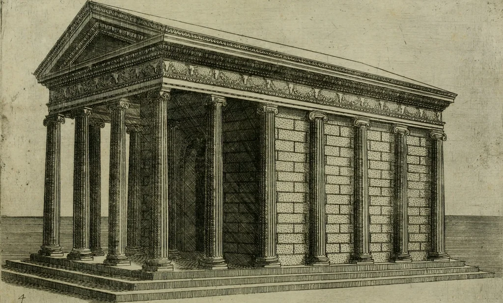 An illustration from Vrbis Romae aedificiorvm illvstrivmqvae svpersvnt reliqviae, 1569, leaf 14