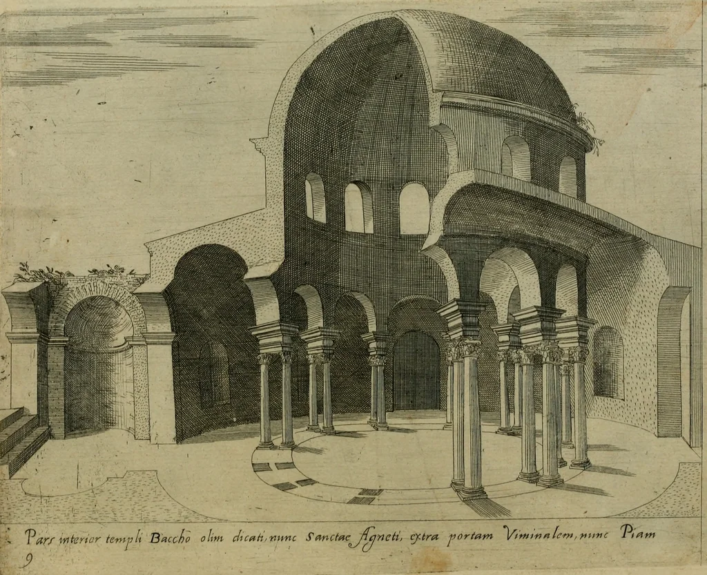 An illustration from Vrbis Romae aedificiorvm illvstrivmqvae svpersvnt reliqviae, 1569, leaf 24